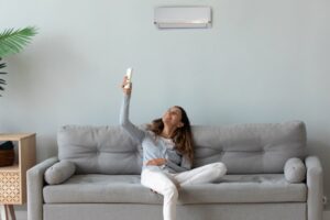 woman-using-ductless-air-handler